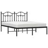 vidaXL Bedframe met hoofdbord metaal zwart 150x200 cm