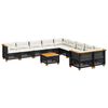 vidaXL 11-delige Loungeset met kussens poly rattan zwart