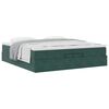 vidaXL Ottoman bed met matrassen 200x200cm fluweel donkergroen