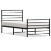 vidaXL Bedframe met hoofd- en voeteneinde metaal zwart 100x200 cm