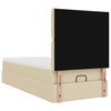 vidaXL Ottoman bed met matras en LED's 90x190cm stof cr&egrave;mekleurig