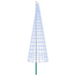 vidaXL Kerstboomverlichting met grondpen en vlaggenmast 300 cm
