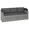 vidaXL 4-delige Loungeset met kussens poly rattan grijs