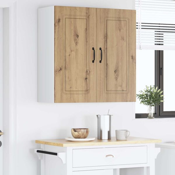 vidaXL Keukenkast Kalmar Artisan Eiken 80 x 31 x 80 cm Bewerkt hout