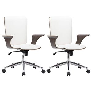 vidaXL Draait Bureaustoelen 2 st Kunstleer 69 x 61 x 104 cm
