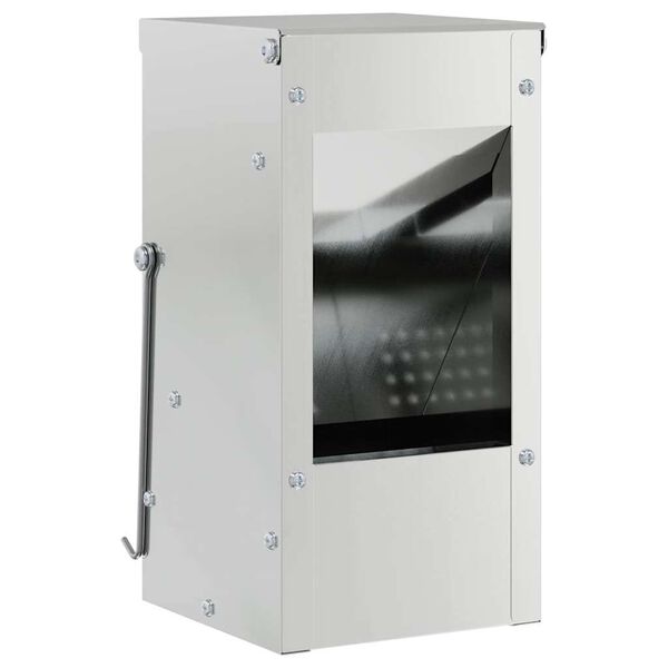 vidaXL Konijnenvoer Zilver 12,5 x 12,5 x 25 cm Gegalvaniseerd staal