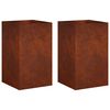 vidaXL Plantenbak 2 st Roestkleurig 30 x 30 x 50 cm weervast staal