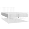 vidaXL Bedframe met hoofd- en voeteneinde metaal wit 140x190 cm