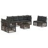 vidaXL Tuinbankenset 9 st Grijs poly rattan