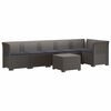 vidaXL 6-Zits Tuin Sofa met Kussens Rattan Look PP Lichtgrijs