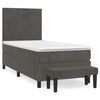 vidaXL Boxspring met matras fluweel donkergrijs 80x200 cm