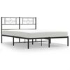 vidaXL Bedframe met hoofdbord metaal zwart 120x200 cm