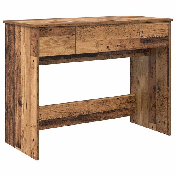 vidaXL Cosmetische Tafel met lade met opslag Oudhout 100 x 45 x 76 cm