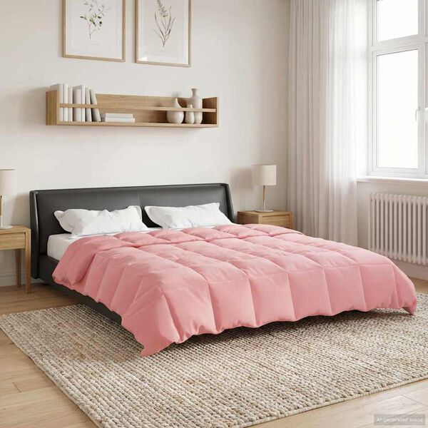 vidaXL Vol jaar dekbed Gekwilt Roze 220 x 240 cm Microfiber