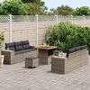 vidaXL Tuin Sofa Set met opslag 9 pcs Grijs Poly riet