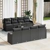 vidaXL Tuin Sofa Set met kussen 9 pcs Zwart Poly Riet en Staal en Glas