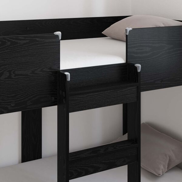 vidaXL Bunk Bed voor Kinderen Zwart Eiken 80 x 160 cm Bewerkt hout