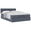 vidaXL Ottoman bed met matras 140x190cm fluweel donkergrijs
