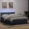 vidaXL Boxspring met matras en LED fluweel donkergrijs 140x210 cm