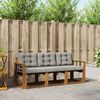 vidaXL Buiten bankenset met kussen 3 pcs Natuurlijk en Lichtgrijs