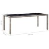 vidaXL Tuintafel 190x90x75 cm poly rattan grijs