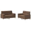 vidaXL 2-delige Loungeset met kussens stof bruin