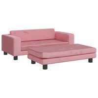 vidaXL Kinderbank met voetensteun 100x50x30 cm fluweel roze