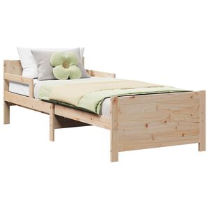 vidaXL Bedframe met hoofdeinde Bruin 80 x 200 cm Bewerkt hout