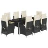 vidaXL 9-delige Tuinset poly rattan zwart