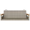 vidaXL Schommelbank 109x62x40 cm poly rattan grijs