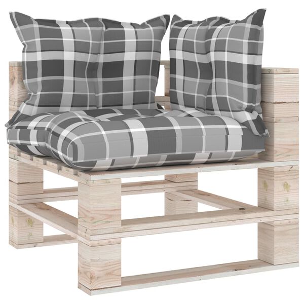vidaXL 6-delige Loungeset met kussens pallet grenenhout
