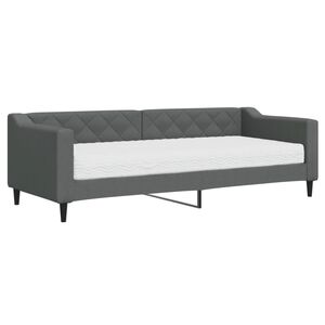 vidaXL Slaapbank met matras 80x200 cm stof donkergrijs