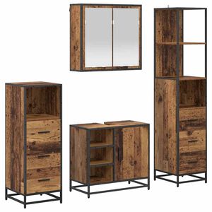 vidaXL Badkamermeubelset 4 st Oud Hout 65 x 33 x 60 cm Bewerkt hout
