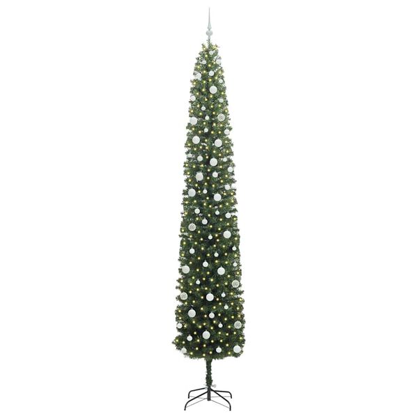 vidaXL Kunstkerstboom Groen 270 cm PVC en Staal en Kunststof