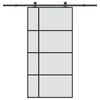 vidaXL Schuifdeur met beslag 102,5x205 cm ESG-glas en aluminium
