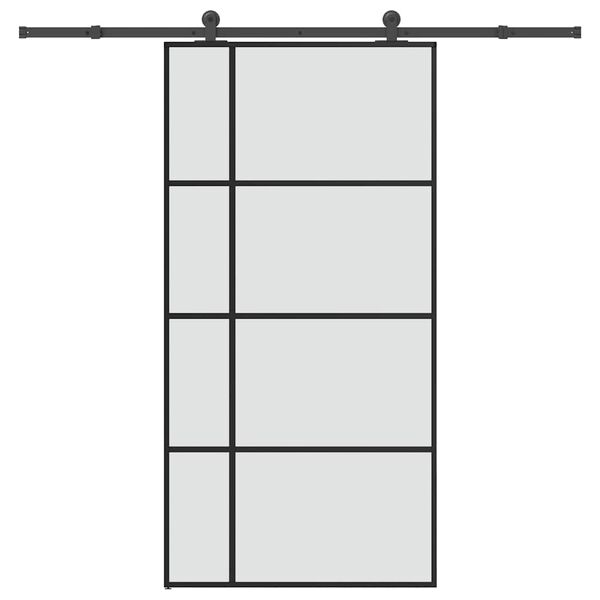 vidaXL Schuifdeur met beslag 102,5x205 cm ESG-glas en aluminium