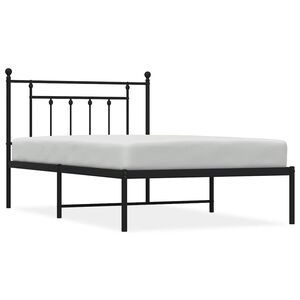 vidaXL Bedframe met hoofdbord metaal zwart 100x200 cm