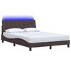 vidaXL Bedframe zonder matras "Hanko" stof donkerbruin 140x190 cm