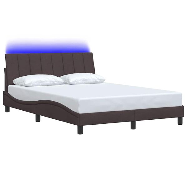 vidaXL Bedframe zonder matras "Hanko" stof donkerbruin 140x190 cm