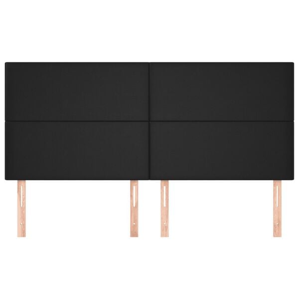 vidaXL Hoofdbord zwart 200x5x118/128 cm kunstleer