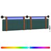 vidaXL Hangend hoofdbord Met LED-verlichting Donkergroen Antiek PU