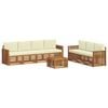 vidaXL Sofa-Sets 8 st Natuurlijk en Cr&egrave;me Massief Acaciahout