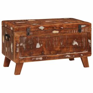 vidaXL Opslagdoos met opslag 70 x 35 x 40 cm massief gerecycled hout