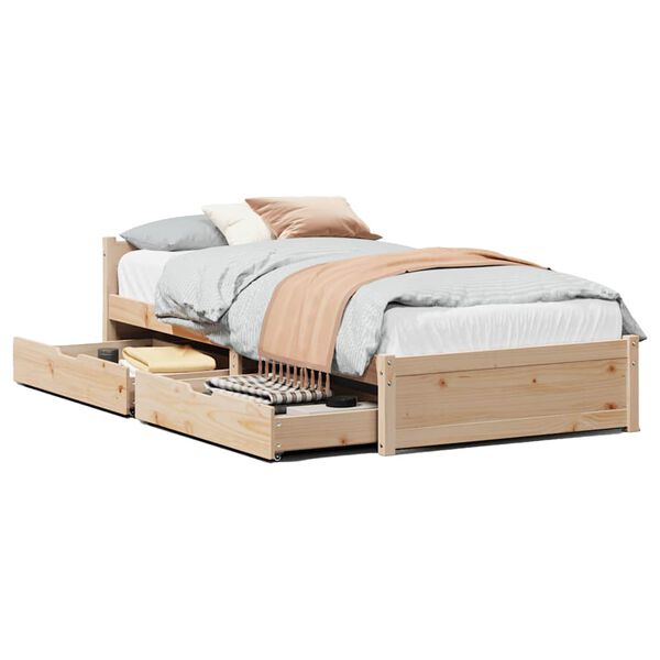 vidaXL Bedframe zonder matras massief grenenhout 75x190 cm