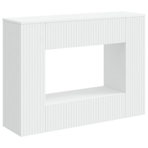 vidaXL Wandtafel Gestreept Wit 101 x 29 x 74 cm Geconstrueerd hout