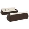 vidaXL 9-delige Loungeset met kussens poly rattan bruin