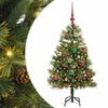 vidaXL Kunstmatige Scharnier Kerstboom met Cones Groen 120 cm