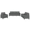 vidaXL 3-delige Loungeset met kussens stof donkergrijs