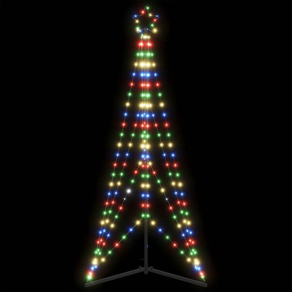 vidaXL LED-kerstboom 363 LEDs kleurrijk 182 cm