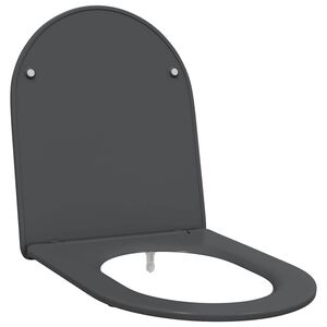 vidaXL Toiletzitting Antraciet 47 x 36 x 3,4 cm Duroplast